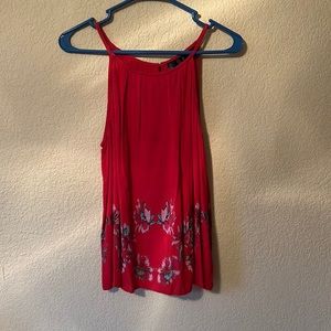 🌺Francesca’s Red Floral Halter Top🌺